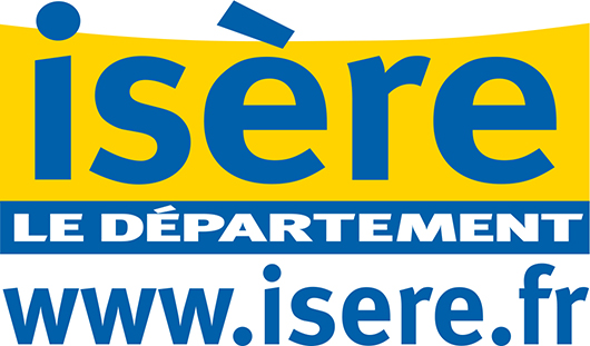 Logo du Département de l'Isère bleu et jaune